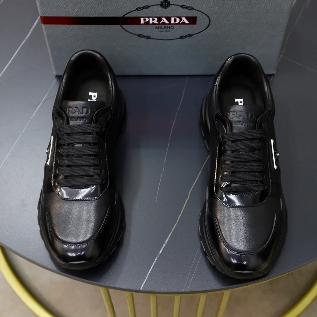 Men's shoes 💰600💰🙅‍♂️🙅‍♂️🙅‍♂️ [PRADA] Prada - High-end quality original order - Upper: Nappa calfskin, tumbled calfskin spliced stretch cloth surface, tongue high frequency brand logo - Lining: water-dyed cowhide - Outsole: ultra-light TPU foam rubber; two-color molded outsole -Ultra-high quality control and fine workmanship: outstanding (high-end, extravagance, grade) -Size: 38-44 (45 can be customized)